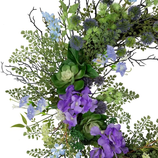 24" Mixed Wild Flowers & Twig Wreath